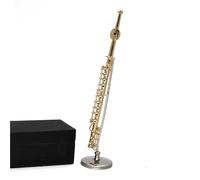 Strumento Musicale Decorazione 8 Cm/11 Cm/14 Cm/18 Cm Rame Miniatura Modello Di Flauto Mini Strumento Musicale Decorazione Della Casa(Gold,11cm)