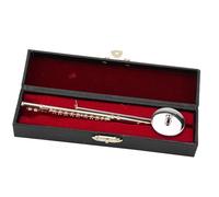 Strumento Musicale Decorazione Flauto In Miniatura Da 5,9 Pollici Con Supporto E Custodia Ornamenti Musicali Modello Mini Strumento Placcato In Oro