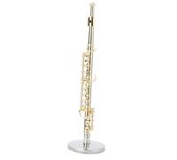 Strumento Musicale Decorazione Modello Mini Flauto D'oro Da 11 Cm Con Custodia Di Supporto Modello Di Strumento Musicale Ornamenti Musicali Per La Casa