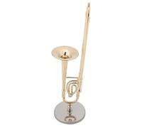 Strumento Musicale Decorazione Trombone In Miniatura Da 6,3 Pollici Con Supporto E Custodia Ornamenti Musicali Modello Strumento Placcato Oro