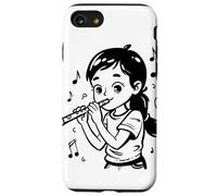 Strumento musicale della ragazza flauto dei cartoni animati Custodia per iPhone SE (2020) / 7 / 8