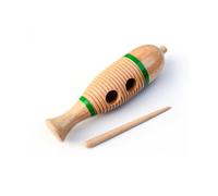 Strumento musicale Guiro in legno a forma di pesce per l'educazione precoce, taglia XL, materiale in legno naturale, realizzato a mano per lo sviluppo ritmico e il gioco sensoriale