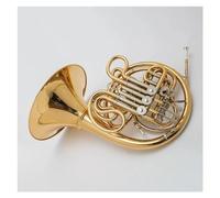 Strumento Musicale In Ottone A 4 Tasti Ottone Giallo Laccato Oro Tono Fa/Sib Doppio Corno Francese Con Accessori Kit Corno Francese