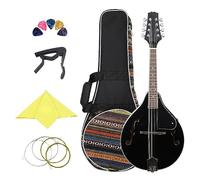 Strumento Musicale Mandolino Acustico A 8 Corde In Stile A, Mandolino In Tiglio Nero Con Plettri Per Borsa Professionale Mandolino