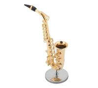 Strumento Musicale Modello Sassofono Contralto In Miniatura Con Supporto E Custodia Ornamenti Per Modelli Di Strumenti Placcati In Oro