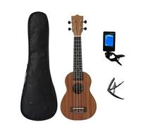 strumento musicale modello Ukulele in mogano con design di delfino e ananas, decorazione micro-carina unica, artigianato portatile, mini borsa classica, accordatore, capotasto (Color : 2)