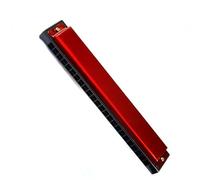 Strumento Musicale Portatile Da Viaggio Per Arpa Per Armonica A Bocca In Metallo Con Chiave C A 24 Fori Per Principianti Studenti armonica (Color : R)