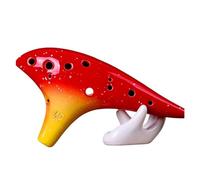 Strumento Musicale Professionale Cinese Ocarina Alto C Tono Chiave Flauto Sfumato A 12 Fori (Color : Crimson)