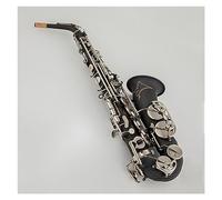 strumento musicale sassofono Accordatore Per Sassofono Contralto Eb Corpo Placcato In Nichel Nero Motivo Inciso In Oro Sax Woodwind Con Custodia Accessori (Color : 01)
