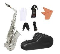 Strumento Musicale Sax Mi Bemolle In Ottone Placcato Argento Per Sassofono Contralto Con Custodia In Pelle Sassofono per principianti Kit