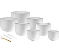 Sonic Energy Crystal Singing Bowls - Chakra Set 7-pezzi - Accordatura 432 Hz, Scala C-Maggiore - Per Meditazione, Yoga, Sound Healing - Include 3 mallet e anello in silicone (CSBSETCHA)
