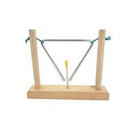 Strumento musicale triangolare in acciaio da 6 pollici con attaccante e supporto in legno percussioni educative precoci per i bambini sviluppano interesse musicale Coltivare l'immaginazione Compatto