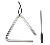 Strumento musicale triangolare, percussioni manuali triangolari con percussore in acciaio inossidabile per suoneria per cena per l'educazione musicale (4 pollici)