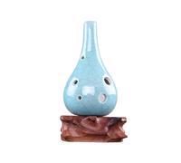 strumento ocarina 6 Fori Alto Tone C Ocarina Flauto Fission Style Ceramica Nera Ceramica Smoky Glaze Strumento Musicale Per Principianti (Color : Blue)