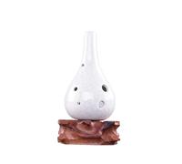 strumento ocarina 6 Fori Alto Tone C Ocarina Flauto Fission Style Ceramica Nera Ceramica Smoky Glaze Strumento Musicale Per Principianti (Color : White)
