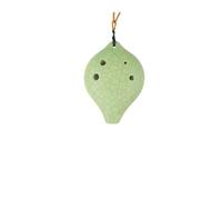 strumento ocarina Introduzione per principianti all'ocarina a bocca corta multicolore a 6 fori con smalto craquelé(Color:Green)