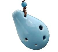 strumento ocarina Mini Collana Di Ocarina 6 Fori SC Passo Alto C Ceramica Regalo Per Principianti Adulti Blu Cielo