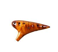 strumento ocarina Ocarina a dodici fori giallo ambra con texture affumicata chiave di do contralto tono AC accurata produzione in ceramica
