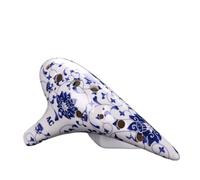 strumento ocarina Ocarina classica dipinta a mano blu e bianca a 12 fori con tasto C contralto elegante ocarina che suona materiale didattico(Color:2)