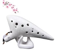 strumento ocarina Strumento Entry-level A 12 Fori Con Chiave CA A 12 Fori Di Livello Professionale Per Principianti Con Crepe Blu E Bianche (Color : 2)