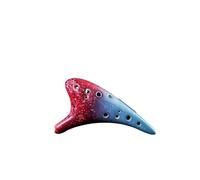 strumento ocarina Strumento in stile cielo stellato Ocarina Alto C in ceramica multicolore a 12 fori con custodia protettiva per spartiti(Color:4)