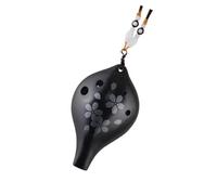 strumento ocarina Strumento Musicale Professionale Entry-level A 6 Fori A Bocca Lunga Per Principianti Con Fiore Nero Brillante (Color : AC)
