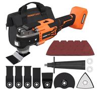 Strumento oscillante senza spazzole compatibile con batteria DeWalt, 6 velocità variabili senza fili, oscillante multi-utensile con luce LED, custodia per taglio, raschiatura, levigatura (batteria non