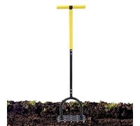 Strumento per aeratore per prato, strumento di aerazione con plettri per giardino, scarificatore da giardino con manico ergonomico a T e piattaforma larga per paesaggistica e agricoltura