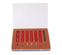 Strumento per aprire la cover posteriore dell'orologio 7 pezzi Strumento multispecifico per la riparazione dell'orologio per la rimozione della custodia posteriore in lega di (Rosso)