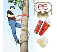 Strumento per Arrampicare L'Albero Puntale per Arrampicata Sugli Alberi + Fibbia per Il Piede + Cinghia di Sicurezza + Guanti, Manufatto per Arrampicata Sugli Alberi(300 Model)