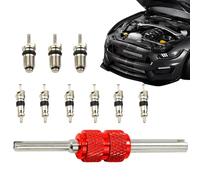 Strumento per asta valvola per aria condizionata | Strumenti di riparazione per refrigerazione automobile,Kit di 10 cuori di valvola per aria condizionata, auto e refrigerazione