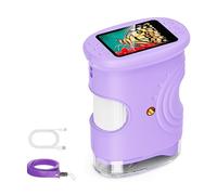 Strumento per bambini grado da laboratorio Ingrandimento 1000X Struttura concentrazione manuale Batteria da 600 mAh 8 LED Approcci Strumento scoperta scientifica Strumento portatile per con