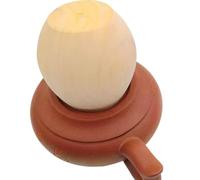 Strumento per ceramica a bocca rotonda in legno massello a doppia testa può essere utilizzato per realizzare bocca/coperchio pentola liscia strumento di lucidatura, 1 pezzo