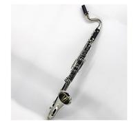 Strumento per clarinetto basso B, corpo piatto in bachelite dura, tasti placcati in argento
