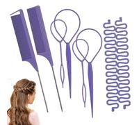 Strumento Per Coda Di Capelli - Pettine Per Treccia Per Styling Senza Da 8 Pezzi | Aghi Per Strappare I Capelli | Set Pettini Per Separazione | Per Donne, Ragazze, Fidanzate, Mogli, Viaggi Quoti