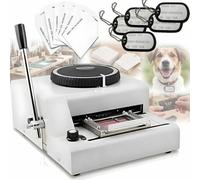 Strumento per codificare piastrine per cani, in acciaio inox goffrato, per creare etichette con 72 caratteri, spaziatura e profondità regolabili per ID animale domestico, carte di credito e regalo