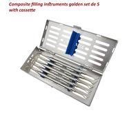 STRUMENTO PER COMPOSITO GOLDEN SET DI 5 CON VASSIO Plastic filling scalers