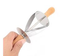 Strumento per Croissant brioche pasticceria in acciaio inossidabile con taglierina a rullo Taglierina per croissant con manico in legno - Taglia tutti i dolci, biscotti, biscotti e altro