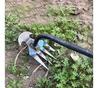 Strumento per diserbare il tarassaco con manico lungo, strumento per rimuovere le erbacce da giardino in acciaio con impugnatura ergonomica, forca per estirpare manualmente le radici per la cura del p