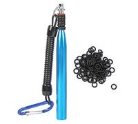 Strumento per esche stravaganti per esche da pesca, strumento per rig per esche morbide in lega di alluminio con anello in gomma(Blu)