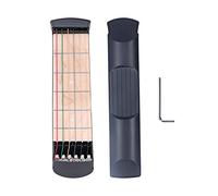Strumento per esercitarsi sulla chitarra, allenatore di accordi portatile a 6 corde, tastiera colorata con borsa in flanella, materiale plastico leggero in legno metallico per (Chitarra tascabile con