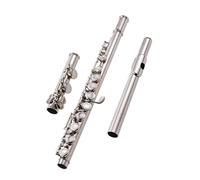 Strumento per flauto a 16 fori con chiave C con corpo in rame bianco argentato Corpo bello e pratico Principiante Flauto