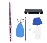 Strumento per flauto a chiave C a 16 fori chiusi con chiave E Strumento a fiato con custodia per il trasporto Panno per pulizia Mini asta per pulizia cacciavite