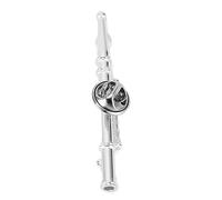 Strumento per Flauto in Miniatura, Squisito Strumento Musicale in Miniatura Spilla da Bavero Alla Moda in Stile Vintage con Bella Scatola di Immagazzinaggio, Materiale Metallico