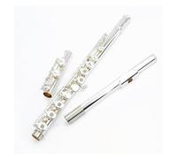 Strumento Per Flauto Standard A 16 Tasti Con Foro Aperto E Chiuso, Chiave A C, In Rame Bianco Placcato Argento, Con Scatola Flauto Traverso per Principiante