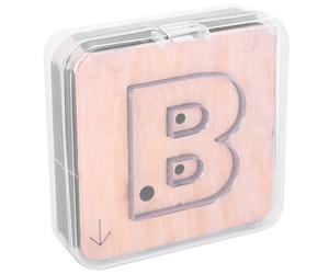 Strumento per forare il cuoio con lettere maiuscole, punzonatrice per fori nel cuoio con matrici dell’alfabeto dalla A alla F, stampo ergonomico in ferro per il taglio, ideale per (B)