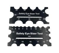 Strumento per gli occhi di sicurezza - 2 pezzi, strumento di dimensionamento all'uncinetto | Calibro di misurazione artigianale | Righello per gli occhi di sicurezza multi-size | Accessorio fai -da -t