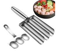 Strumento per la creazione di polpette - Macchina per polpette con taglio | Impugnatura antiscivolo e liscia | Semplifica il processo per una cottura rapida, il set contiene 2 misurini; opzioni a tubo