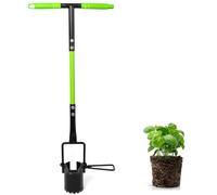 Strumento per la cura del prato per la perforazione del suolo e la rimozione dei tappi, impugnatura ergonomica a T con pedana per piantare facilmente in giardini e cortili