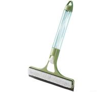 Strumento per la pulizia dei vetri in silicone con flacone spray integrato e spatola in TPR per risultati senza striature (verde chiaro)